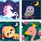 4 Pack Paint by Number for Kids Framed Canvas, Paint by Numbers for Kids Ages 4-8-12, DIY Paint by Numbers Kits Beginner, DIY Acrylic Oil Painting for Home Wall Decor (8x8inch)